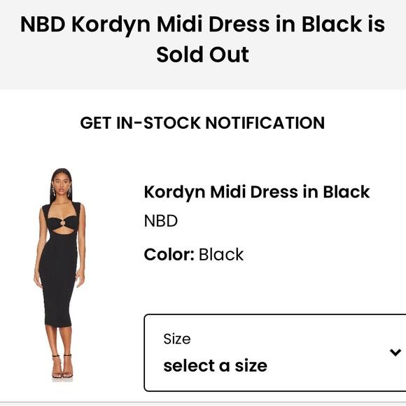 SOLD OUT NBD Kordyn Midi Dress - Picture 1 of 4